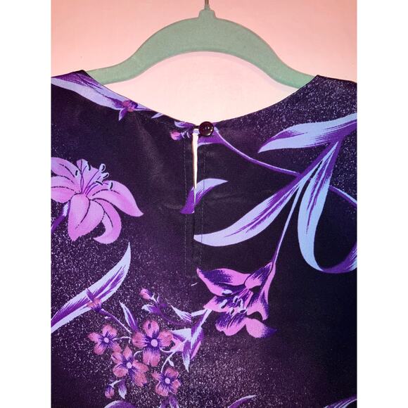 Fashion Bug purple floral long dress size 12 - Picture 5 of 6